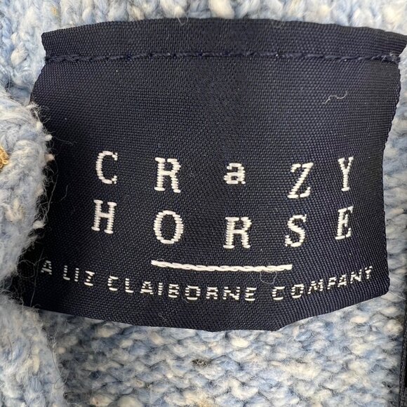 Crazy Horse Liz Claiborne Vintage 90s Sweater Soft Blue Pullover Women's size XL - Picture 2 of 9